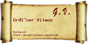 Grüner Vilmos névjegykártya